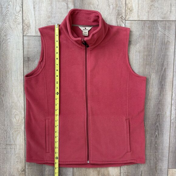 Woolrich Womens Fleece Vest Size L Soft Ruby Coral Full Zip Cozy Warm Classic - Picture 10 of 12